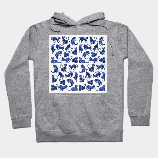 navy cat positions Hoodie by CatCoq